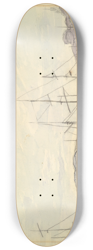 Johan Barthold Jongkind - Harbor Scene,Marseilles 8.25 inch art skate deck