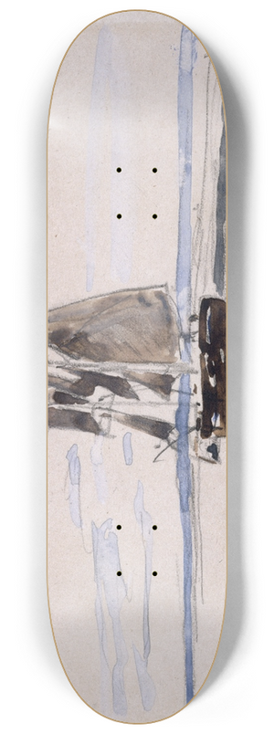 Johan Barthold Jongkind - La Mer  Honfleur 8.25 inch art skate deck