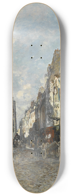 Johan Barthold Jongkind - La Rue Saint-Jacques, Paris 8.25 inch art skate deck