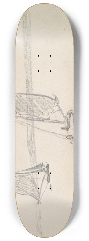 Johan Barthold Jongkind - Two Sailboats on Calm Water 8.25 inch art skate deck