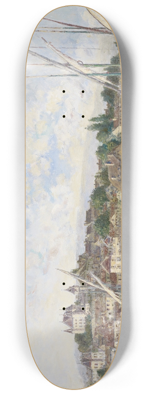 Johan Barthold Jongkind - View of Lake Lman at Nyon 8.25 inch art skate deck
