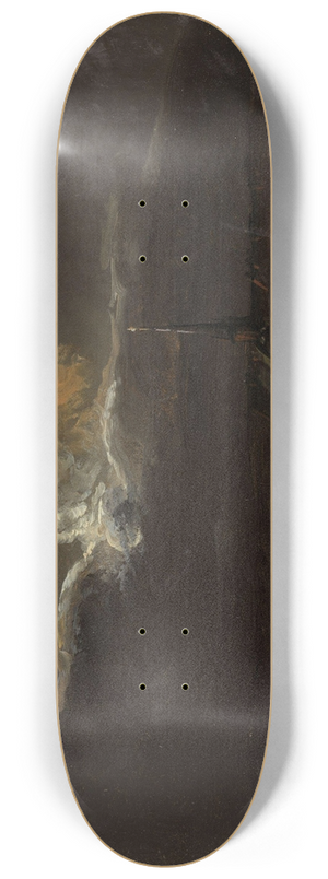Johan Christian Dahl - Dresden in Moonlight 8.25 inch art skate deck