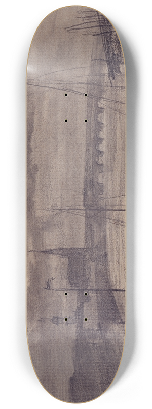 Johan Christian Dahl - Dresden in the moonlight 8.25 inch art skate deck