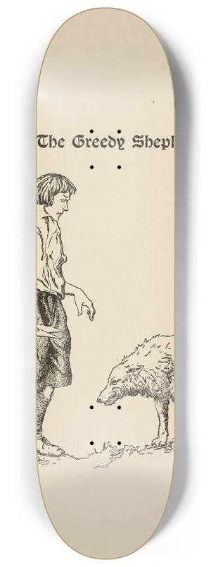 Katharine Pyle - The Greedy Shepherd 8.25 inch art skate deck