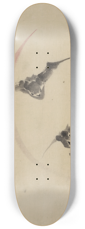 Katsushika Hokusai - Two bats flying 8.25 inch art skate deck