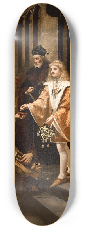 Kazimierz Mirecki - Saint Casimir Giving Alms 8.25 inch art skate deck