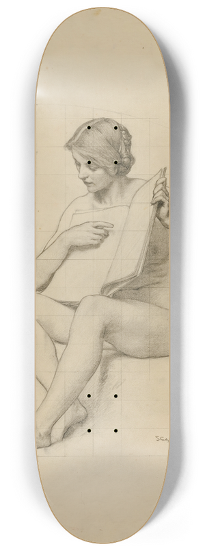 Kenyon Cox - (Iowa State Capitol Rotunda) (Education, study for panel) 8.25 inch art skate deck