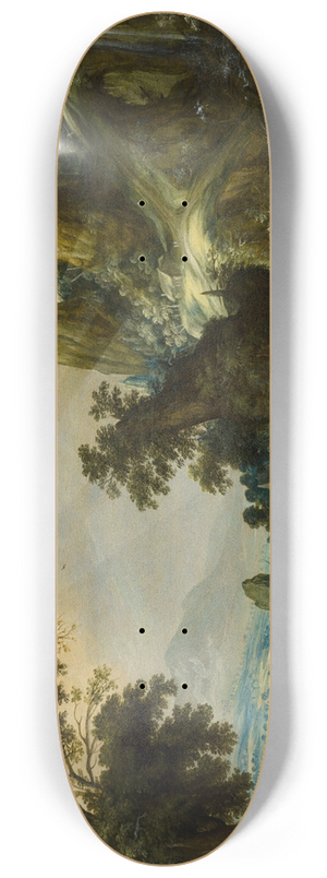 Kerstiaen de Keuninck - Mountain Landscape with Waterfall 8.25 inch art skate deck