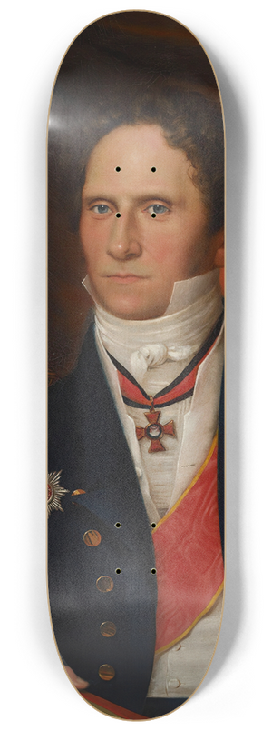 Johan Erik Lindh - Portrait Of Baron Carl Johan Walleen 8.25 inch art skate deck
