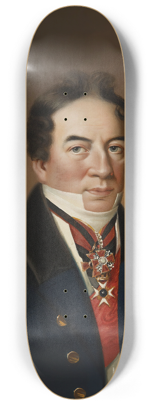 Johan Erik Lindh - Portrait Of Count R. H. Rehbinder 8.25 inch art skate deck