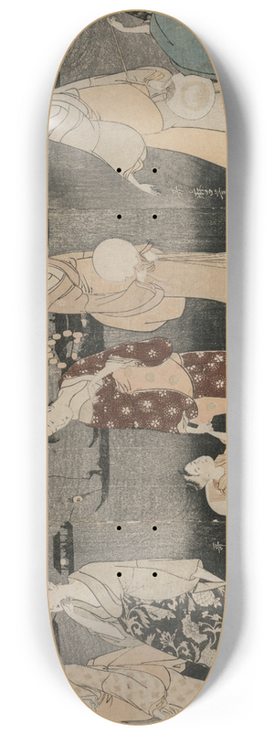 Kitagawa Utamaro - Enjoying the Evening Cool Along the Sumida River 8.25 inch art skate deck