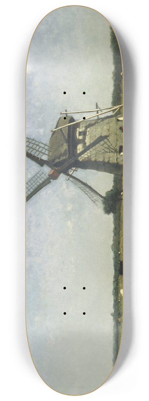 Johan Hendrik Weissenbruch - Landscape with Windmill near Schiedam 8.25 inch art skate deck Johan Hendrik Weissenbruch - Landscape with Windmill near Schiedam 8.25 inch art skate deck
