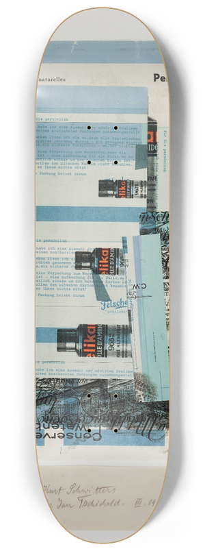 Kurt Schwitters - Fr Jan Tschichold 8.25 inch art skate deck