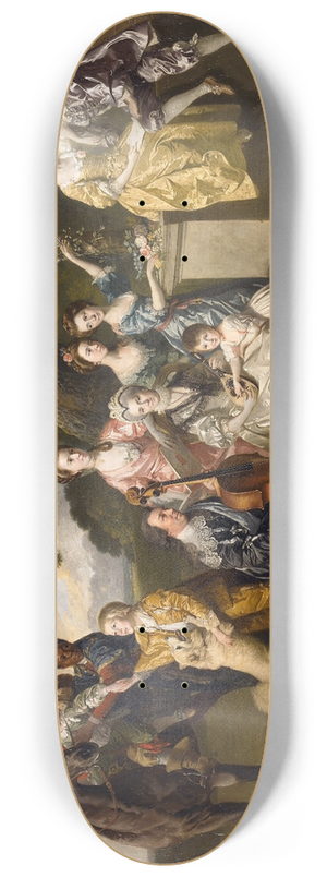 Johan Joseph Zoffany - The Family Of Sir William Young 8.25 inch art skate deck