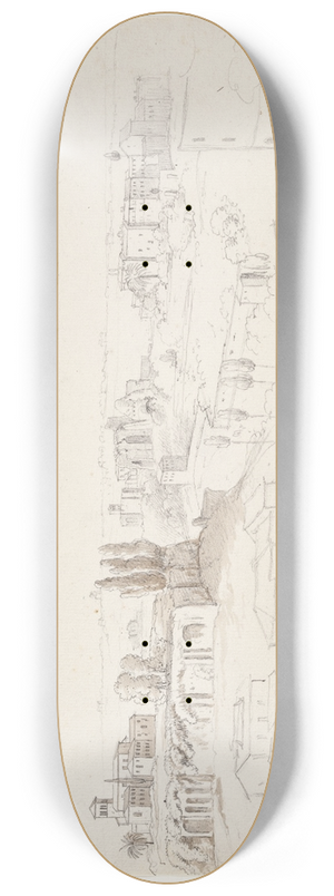 Johan Ludvig Lund - Fra Palatin med kirke Rom 8.25 inch art skate deck