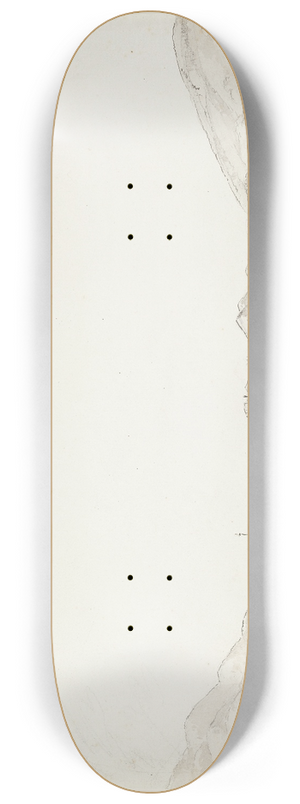 Johan Ludvig Lund - Landskab fra Domodossola i Schweiz med kirke og vagtrn 8.25 inch art skate deck