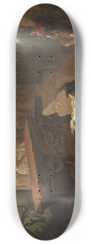 Johan Mandelberg - Antikke ruiner omgivet af trer, i forgrunden en hyrde og nogle geder 8.25 inch art skate deck Johan Mandelberg - Antikke ruiner omgivet af trer, i forgrunden en hyrde og nogle geder 8.25 inch art skate deck