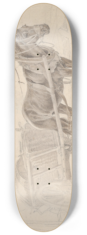 Johann Adam Klein - A Cart Drawn by a Brown Horse Near a Lamp Pole 8.25 inch art skate deck Johann Adam Klein - A Cart Drawn by a Brown Horse Near a Lamp Pole 8.25 inch art skate deck