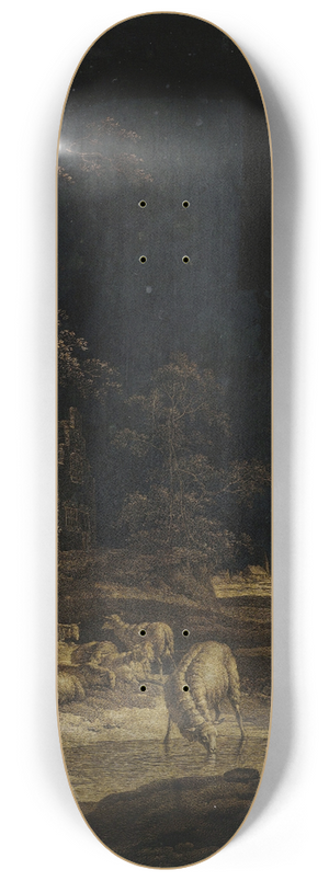 Leendert Overbeek - Shepherdess with Sheep 8.25 inch art skate deck