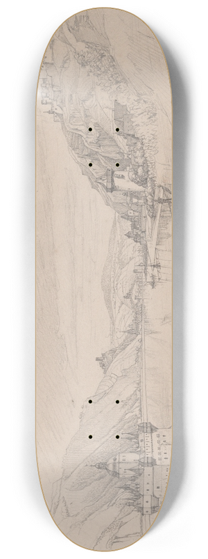 Johann Adam Klein - View of the Rhine with Pfalzgrafenstein Castle and Kaub Seen from the South-East 8.25 inch art skate deck Johann Adam Klein - View of the Rhine with Pfalzgrafenstein Castle and Kaub Seen from the South-East 8.25 inch art skate deck