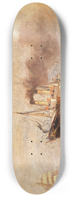 Leonhard Sandrock - Dampffischkutter auf hoher See 8.25 inch art skate deck