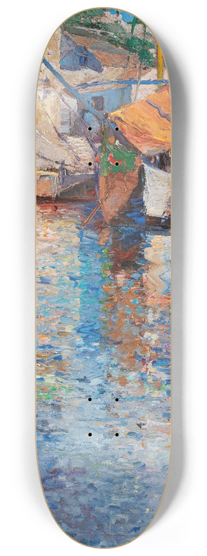 Leontine von Littrow - A Sunny Day in the Old Harbour 8.25 inch art skate deck