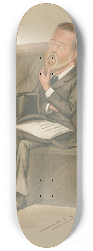 Leslie Matthew Ward - Newspapermen; Irish History, Gaslin McCarthy, May 23, 1885 8.25 inch art skate deck