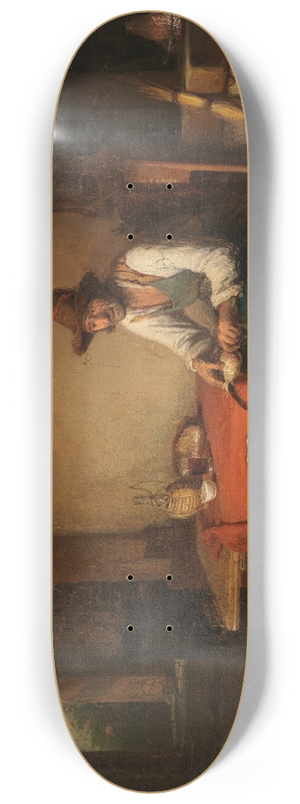 Johann Baptist Kirner - Italienischer Bauer mit Hund spielend 8.25 inch art skate deck