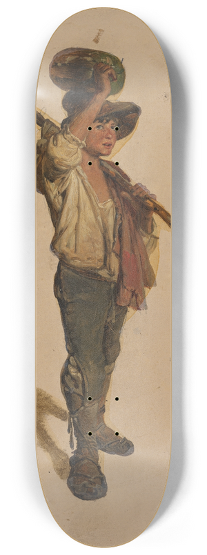 Johann Baptist Kirner - Italienischer Hirtenjunge, einen Krbis auf dem Kopf haltend 8.25 inch art skate deck