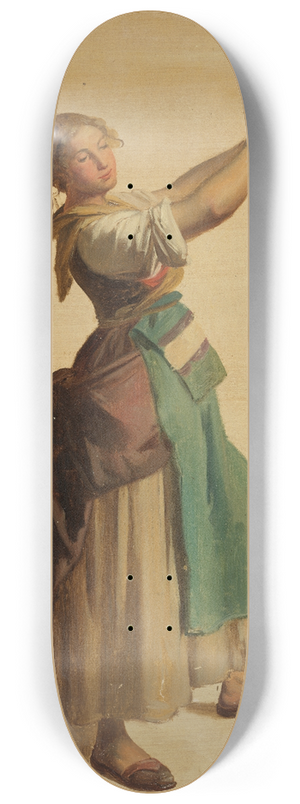 Johann Baptist Kirner - Junge Frau nach rechts, einen Krug in die Hhe haltend 8.25 inch art skate deck