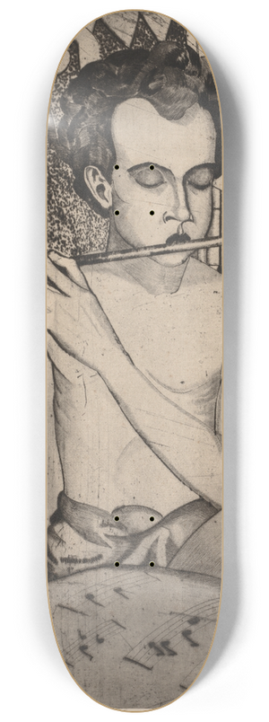 Lodewijk Schelfhout - Flute Player 8.25 inch art skate deck