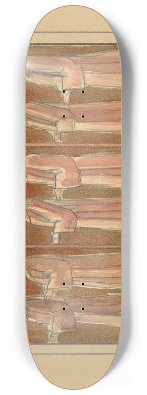 Lodewijk Schelfhout - Zes staande biddende heiligen 8.25 inch art skate deck