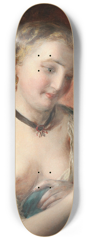 Johann Baptist Reiter - A girl with a black choker 8.25 inch art skate deck