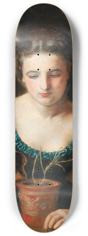 Johann Baptist Reiter - A Girl With Carnation 8.25 inch art skate deck