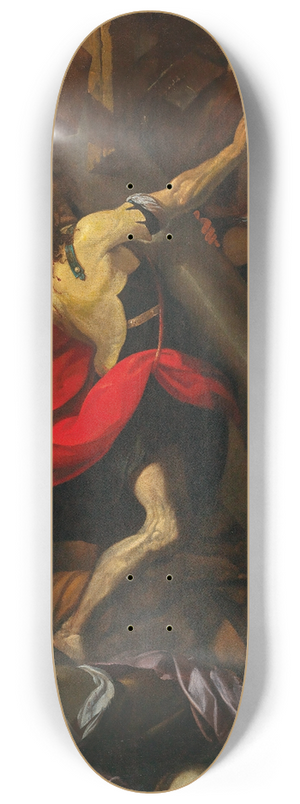 Lombard School - Samson destroying the temple 8.25 inch art skate deck