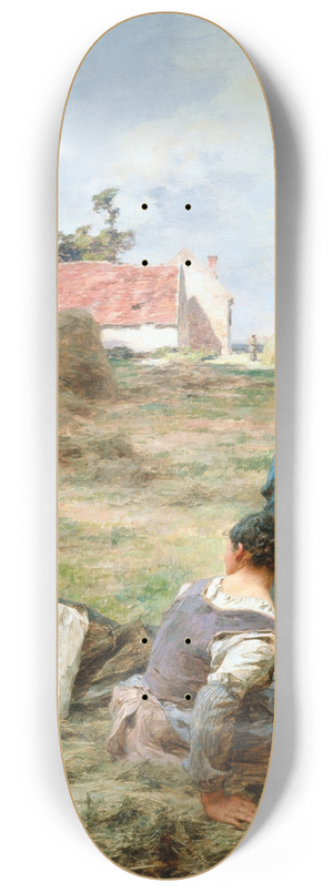 Lon Augustin Lhermitte - Harvesters at Rest 8.25 inch art skate deck