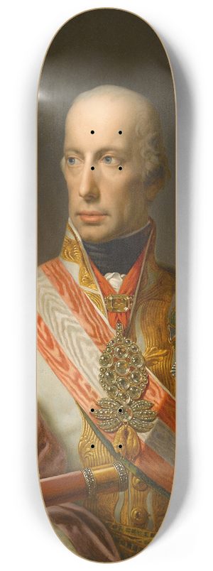 Johann Baptist von Lampi the Elder - A portrait of Emperor Francis I (II) of Austria 8.25 inch art skate deck