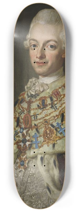 Lorens Pasch the Younger - Gustav III, 1746-1792 8.25 inch art skate deck