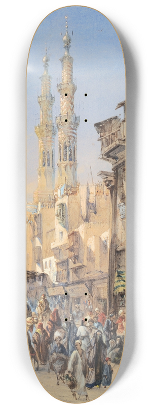 Louis-Amable Crapelet - A Street In Cairo 8.25 inch art skate deck