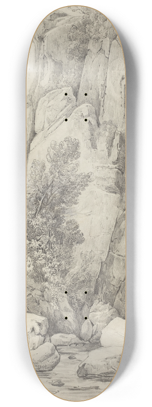 Johann Christoph Erhard - Rock Cliffs above a Stream 8.25 inch art skate deck Johann Christoph Erhard - Rock Cliffs above a Stream 8.25 inch art skate deck