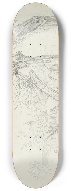 Johann Christoph Erhard - Unter Weidenbumen wird Wsche getrocknet, darunter liegt eine Frau mit Kinde, hinten ein Dorf 8.25 inch art skate deck Johann Christoph Erhard - Unter Weidenbumen wird Wsche getrocknet, darunter liegt eine Frau mit Kinde, hinten ein Dorf 8.25 inch art skate deck