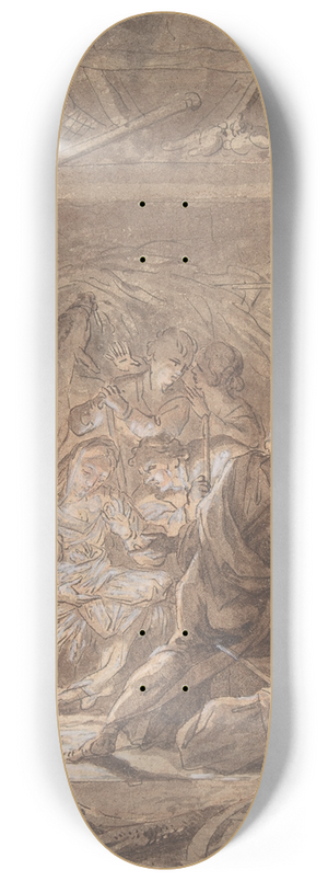 Johann Daniel Preissler - Adoration of the Shepards 8.25 inch art skate deck