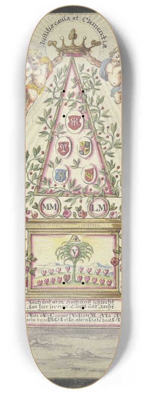 Johann Esaias Nilson - Allegorische Darstellung, Pyramide mit einem Altar 8.25 inch art skate deck