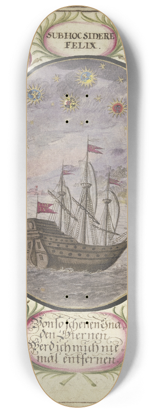 Johann Esaias Nilson - In einem Oval ein Schiff 8.25 inch art skate deck