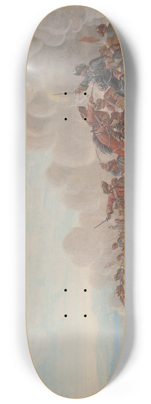 Louis-Nicolas van Blarenberghe - Cavalry Battle By A River 8.25 inch art skate deck