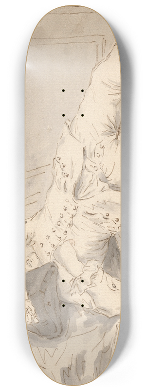 Louis Philippe Boitard - Man Asleep in a Bunk on Board a Ship 8.25 inch art skate deck