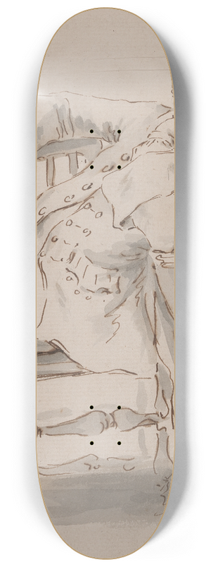 Louis Philippe Boitard - Man Asleep leaning against a table 8.25 inch art skate deck