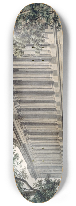 Louis-Pierre Baltard - La colonnade du Louvre prise du jardin de lhtel du comte dAngiviller 8.25 inch art skate deck