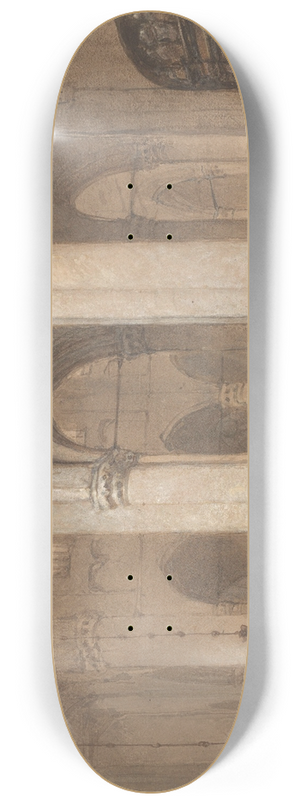 Johannes Bosboom - Gezicht in de St.-Laurenskerk te Rotterdam 8.25 inch art skate deck Johannes Bosboom - Gezicht in de St.-Laurenskerk te Rotterdam 8.25 inch art skate deck