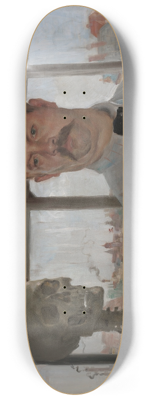 Lovis Corinth - Self-portrait with Skeleton 8.25 inch art skate deck
